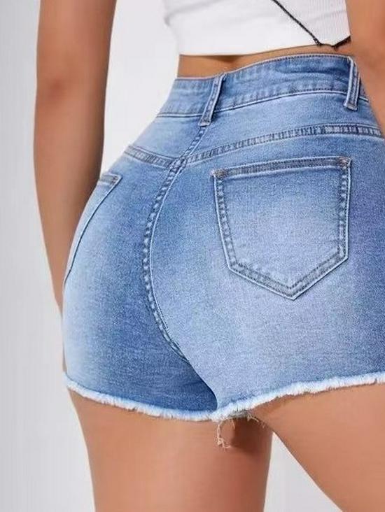 European & American High-Waisted Ripped Denim Hot Pants - Summer Fashion Street Style Jeans Shorts
