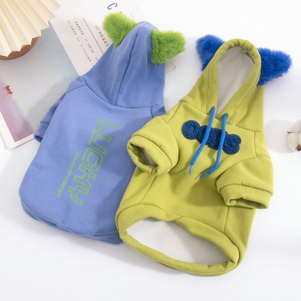 Letter Print Dog Hooded Sweatshirt Warm Pet Hoodie Fashion Dog Sweatshirt Clothes for Dogs Cats