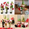 Charming Christmas Home Decoration Santa Snowman Wine Bottle Cover Set For Festive Celebrations