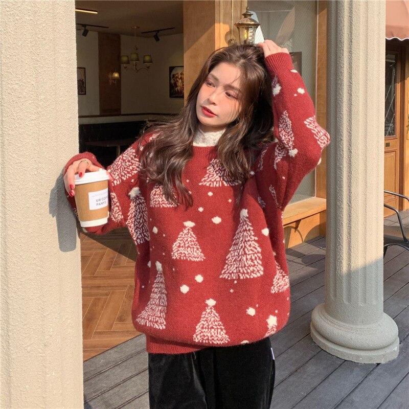 Pull De Noël Femme Sweat Cadeaux Hiver Oversize Sweat Shirt