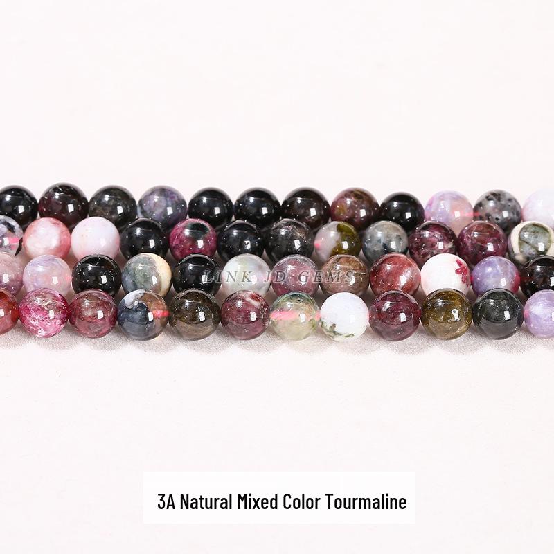 Jingde Black Tourmaline Loose Beads for DIY Bracelets