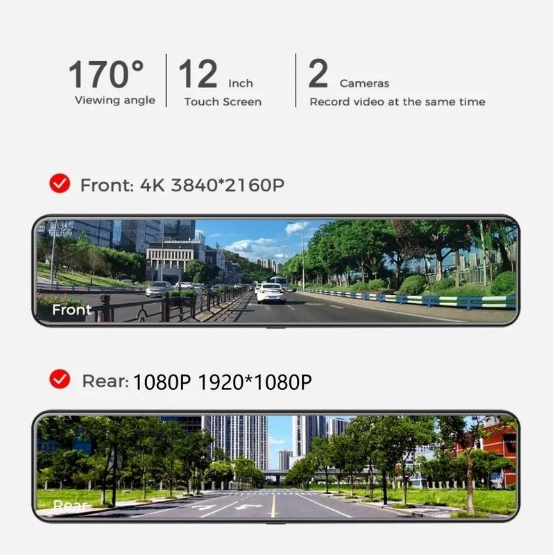 11.26 Inch 4K 3840*2160P Car DVR Dash Cam WIFI GPS APP WDR Rear View Mirror 1080P Car Camera Video Recorder Park Monitor
