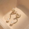 Retro Pearl Tassel Bow Stud Drop Earrings - Sweet, Versatile, Fashionable Accessories