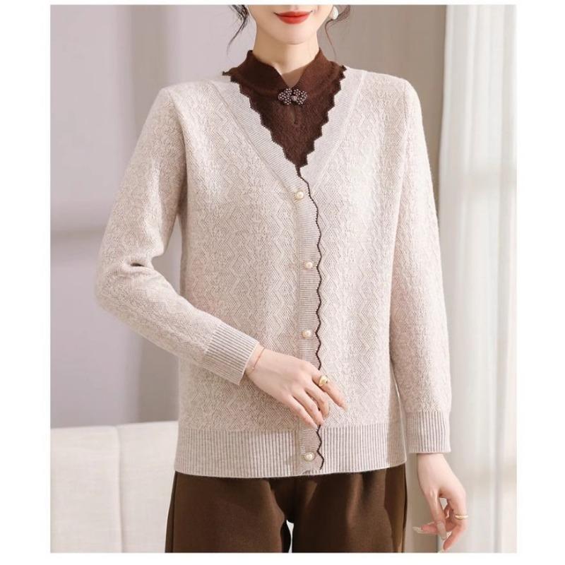 Temperamentní top falešný dvoudílný svetr v národním stylu Nový dámský pletený základní svetr