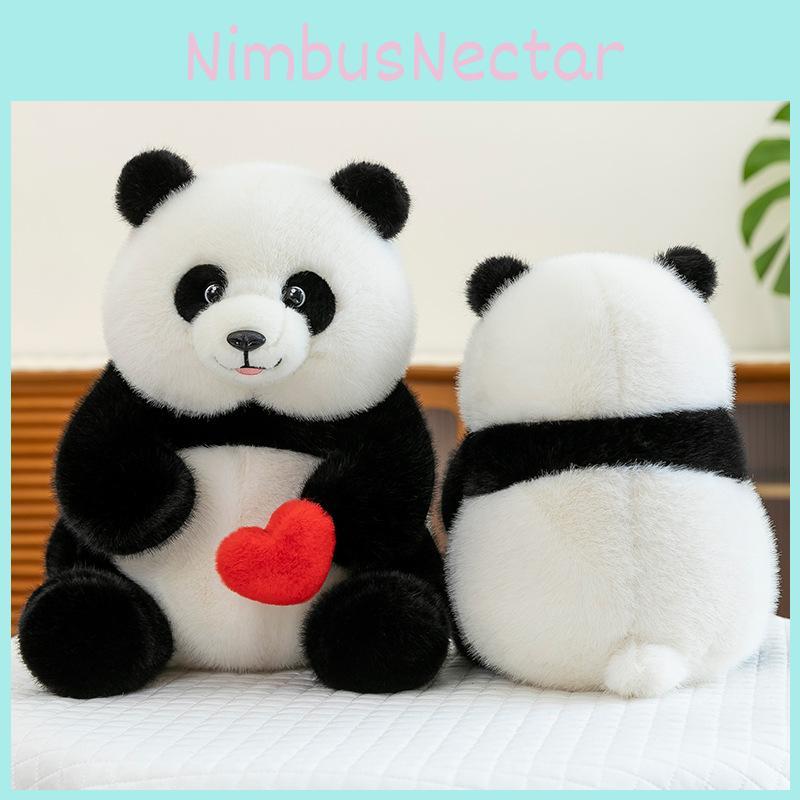 Panda Plush Toy With Soft Short Plush And Pp Cotton Filling For Kids Gift