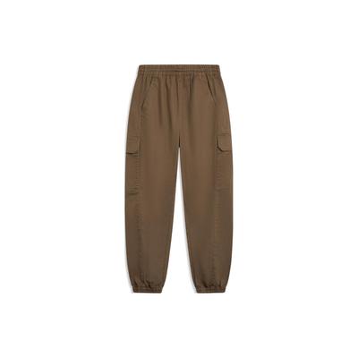 Li Ning Sports Lifestyle Series Solid Color Multi-Pocket Tapered Loose Casual Pants Men Bottoms Teak-Brown AKXT797-1