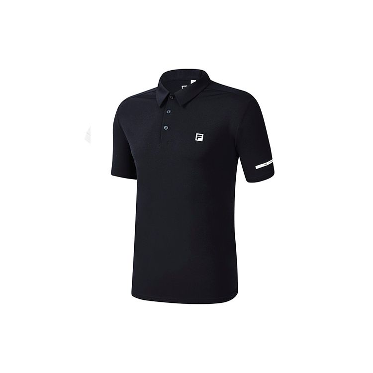 FILA Athletics Soft Logo Knitted Short Sleeve Polo Shirt Men polo shirts Dark-Blue A11M231121ANV