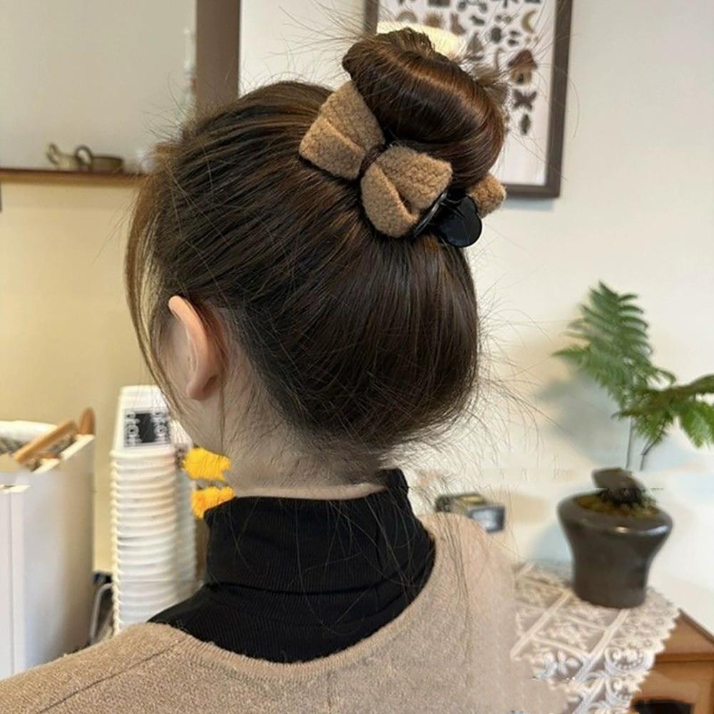 Simple Fabric Bowknot Hair Clip Sweet Temperamental Updo Hairpin Hair Claw Clip Headwear Hair Clip Hair Accessory for Women