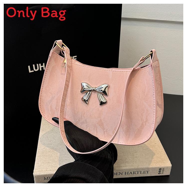 Crossborder Style Pu Mini Crescent Bag With Zipper Closure For Casual Travel