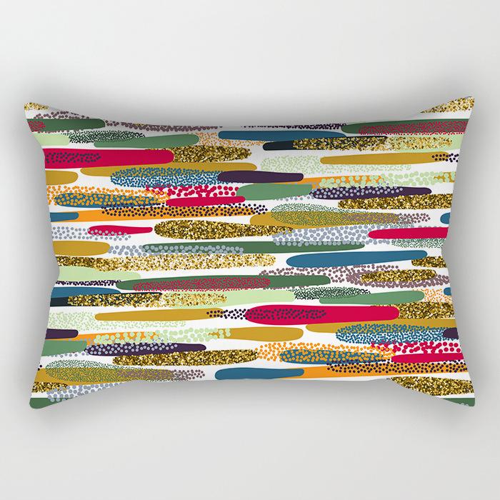 Nordisch Abstrakt Bunt Linien Geometrisch Langer Kissenbezug Zuhause Sofa Kissen Auto Büro Lendenkissen