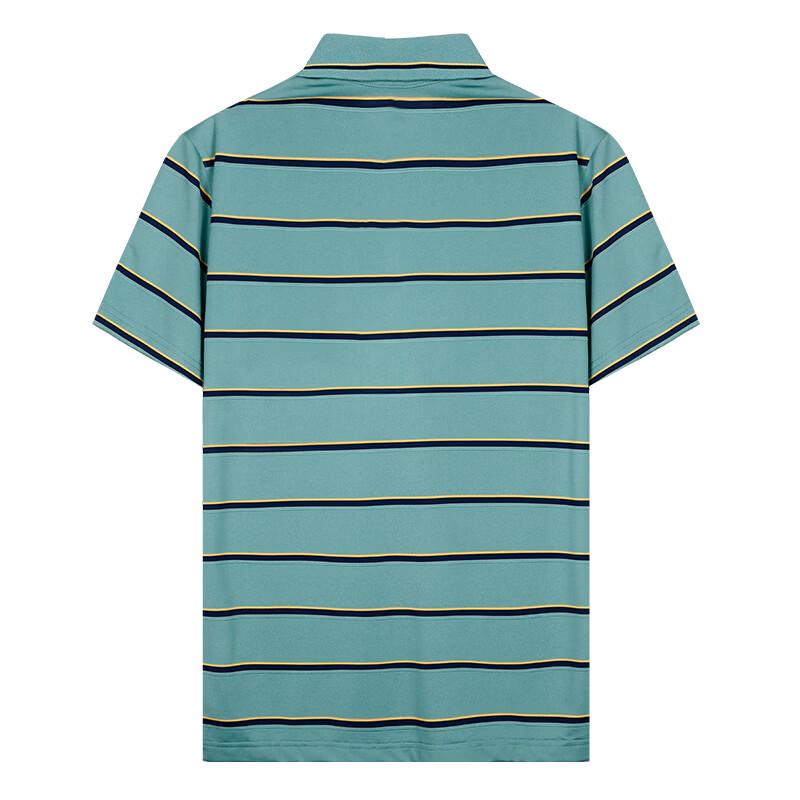 Premium Men's Striped Mulberry Silk Short Sleeve Polo Shirt