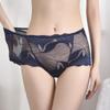 Plus Size Mid-Waist Seamless Lace Panties with Pure Cotton Crotch for Women
