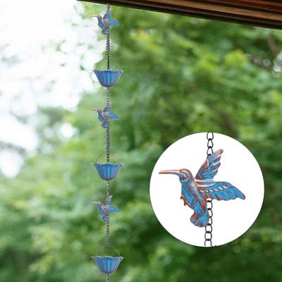 Yousheng 94.5" Hummingbird Rain Chain Hanging Rain Catcher Bell Outside Decor Rain Catcher Chain Replacement Downspout for Patio Yard Gutters