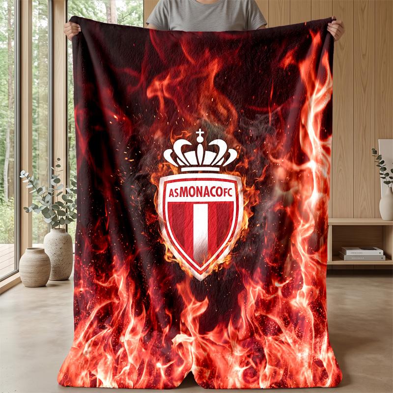 Monaco FC Soft Flannel Fleece Blanket Lightweight Cozy Warm Throw Blanket For Sofa Bed Home Decor