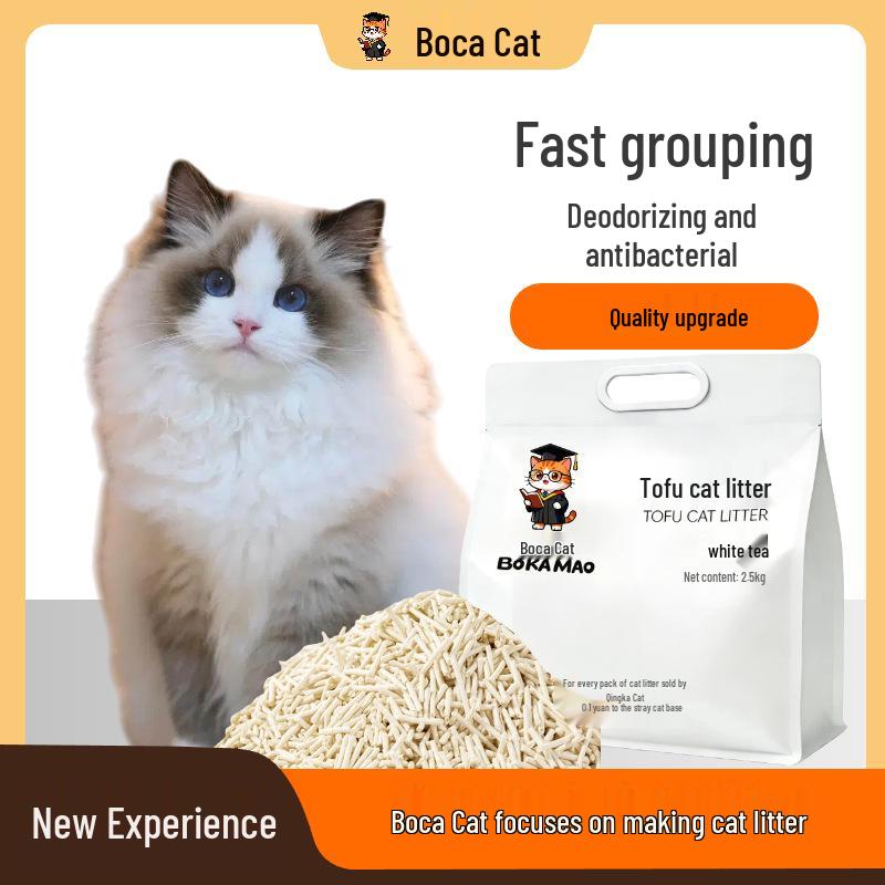 Boca Cat White Tea Scent Clumping Flushable Dust-Free Tofu Litter