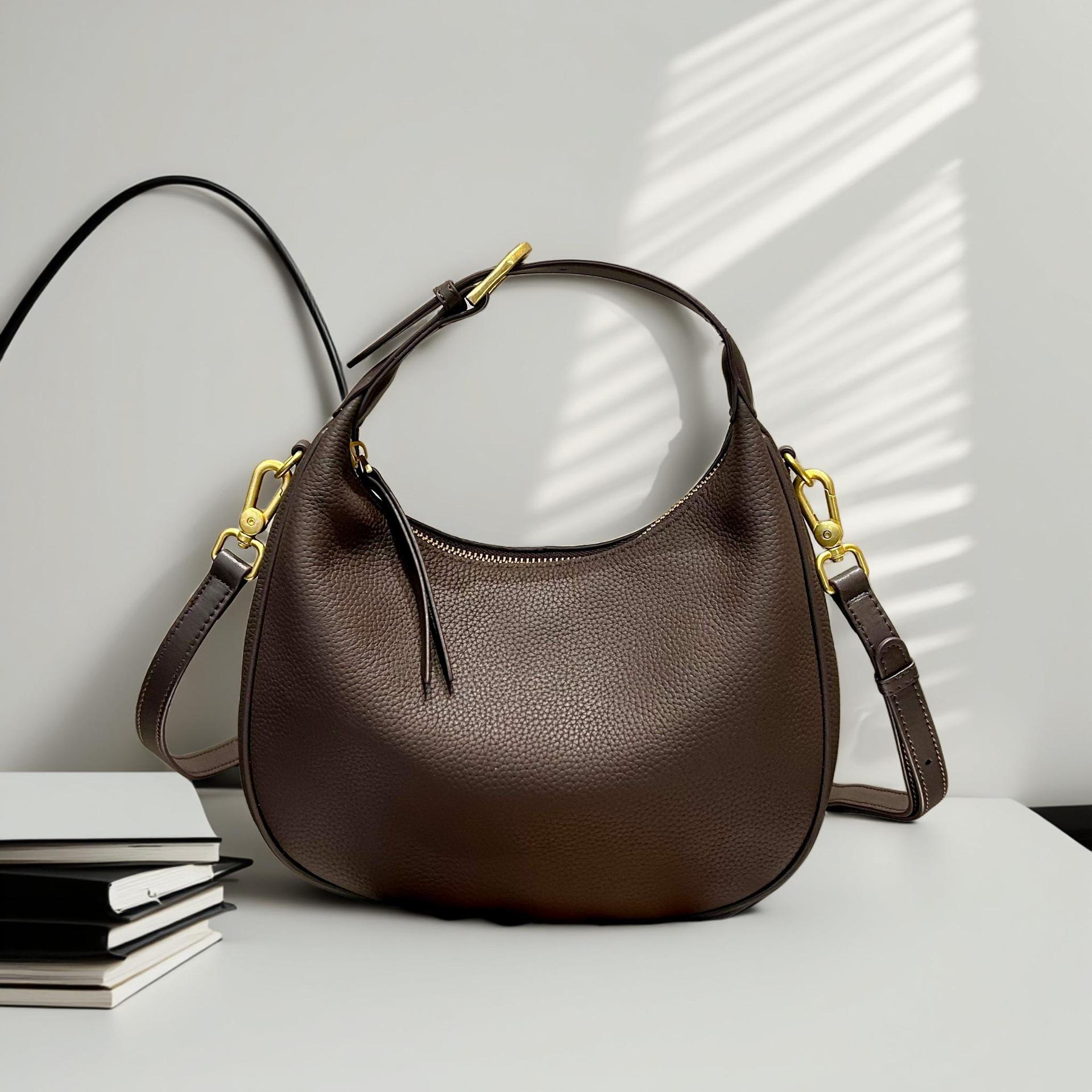 

Polene Crescent Saddle Bag: Genuine Leather Crossbody in Fashionable Cowhide, Women s New Moon Bag