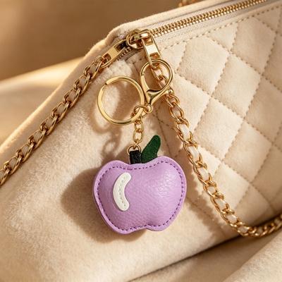 Apples Keychain Pendant Cute Apple-Shaped Leather Keychain Charm Colorful Fruit Bag And Car Pendant Soft Versatile Purse Charm for Women Tote Bags