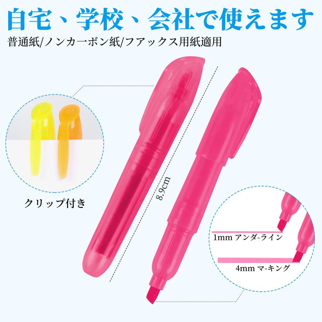 of Highlighter large capacity for and the 6-Pack 6-Color Pens Water-based, quick-drying, bleed-resistant, marking, underlining, coloring,