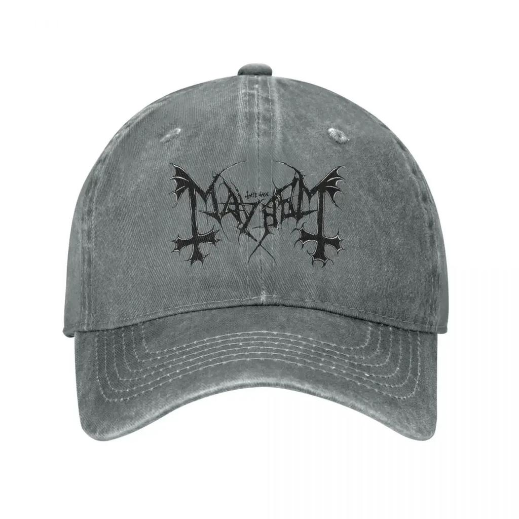 Mayhem Heavy Death Metal Rock Baseball Caps Vintage Distressed Cotton Kopfbedeckung Unisex Style Outdoor Aktivitäten Caps Hut