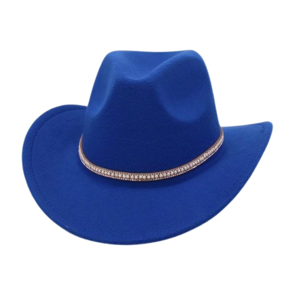 Tibetan Jazz Hat Woolen Shiny Belt Celebrity Style Retro Cowboy Hat Western Cowboy Hat
