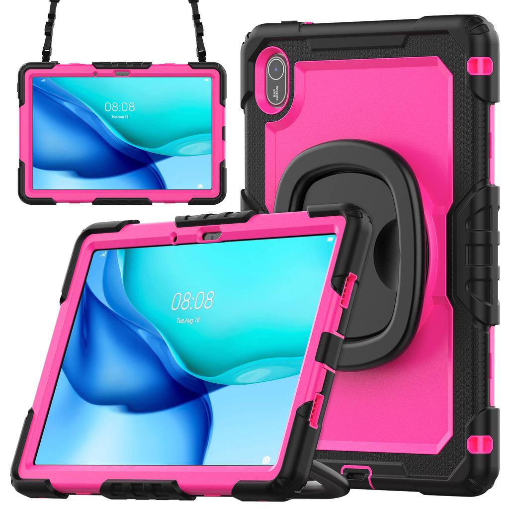 For Huawei MatePad SE 11 Kickstand Case PC + Silicone Tablet Cover with Shoulder Strap