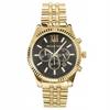 MK8286 Herenhorloge Gouden band Zwarte wijzerplaat 45 mm + doos