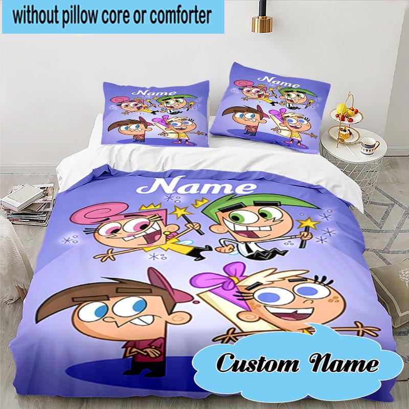Custom Name 3PCS Magical Adventure Friends Bedding Set, Including 1pc Duvet Cover And 2pcs Pillowcases, Suitable for Dorms and Bedrooms Gift
