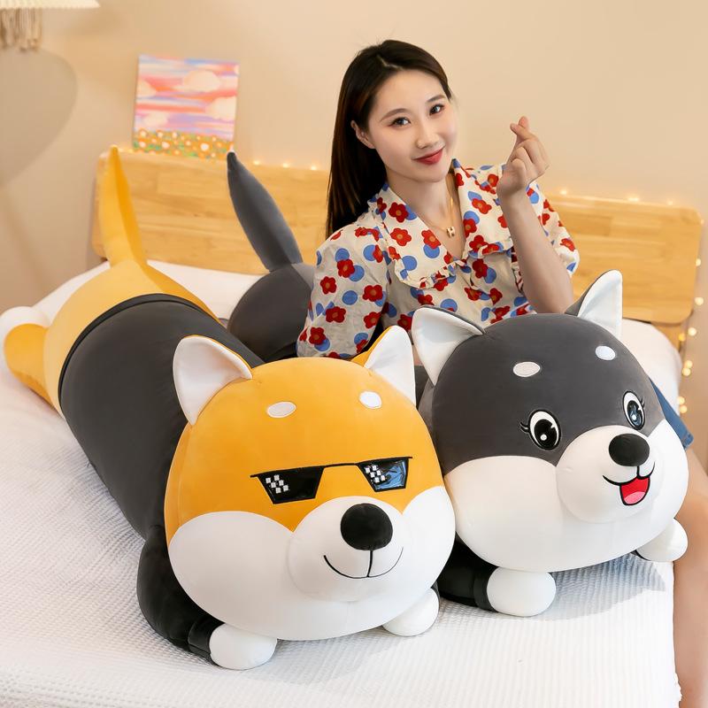 Long husky pillow plush toy cute doll sofa cushion bedroom sleeping bay window