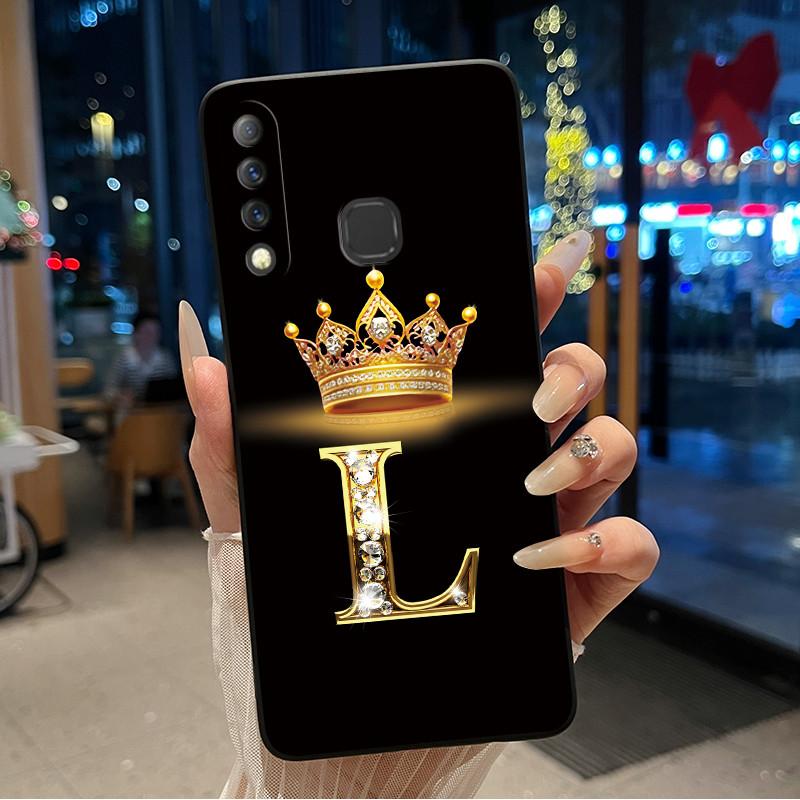 Beautiful A To Z Letter Crown Casing For Infinix S4 Smart3 Plus X626 X267 Case Black Soft Silicone Shockproof Shell