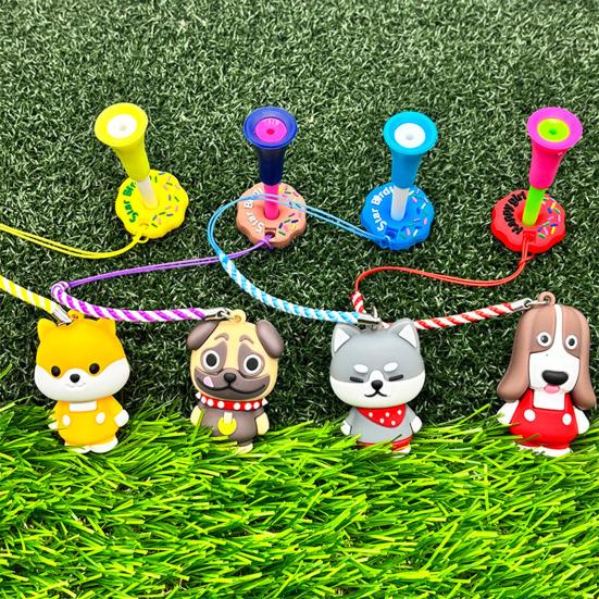 Cartoon Dog Golf Tee Hanger Plastic Anti Lost Golf Tee Ring with Strap Tee Loss Prevention Golf Accessory for Men Women Golfer
