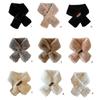Crossed Scarf Winter Warm Furry Faux Furs Neckerchief Double Side Neck Gaiter Stylish Neck Scarf for Adult Women Student