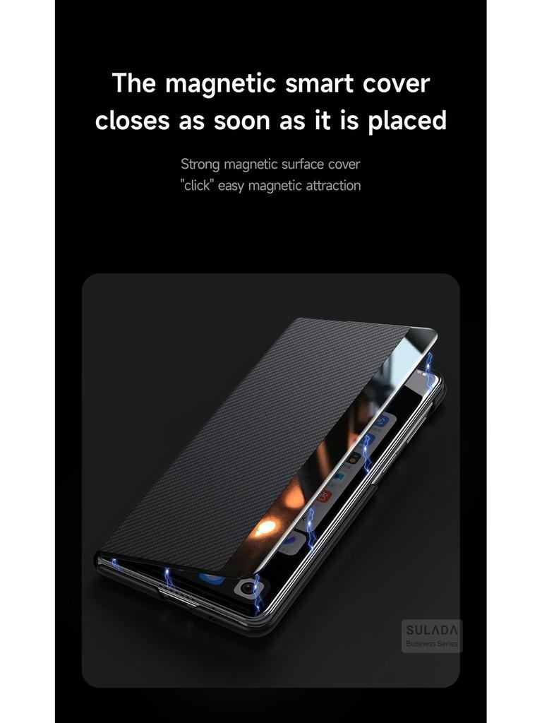 Magnetische Flip Smart Leather Hülle mit Kartenfach & Kevlar-Textur für Samsung Z Fold7/W26 (6/5/4)