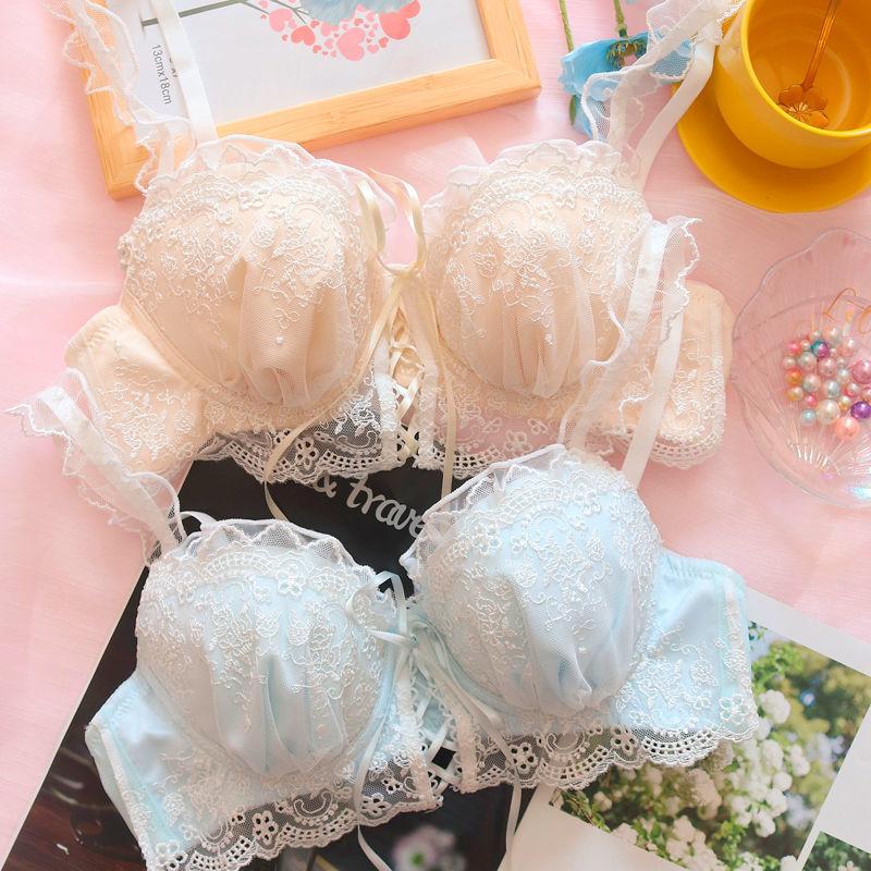 Fairy Underwear Japanese Lace-up Small Breasts Gather Sweet and Cute Loli Girl Bra