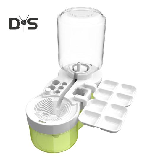 

6 в 1 очиститель кистей для художников, учителей, детей, держатель для кистей, палитра, очиститель кистей с циркуляцией воды, портативный инструмент для рисования белый