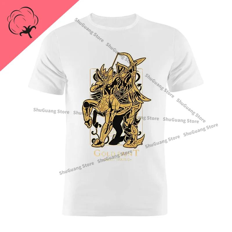 

Футболки с героями мультфильмов японского аниме, футболка унисекс с короткими рукавами и круглым вырезом с принтом рака, Козерога, Стрельца и созвездий 4XL