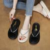 Fashion Women's Wedge Sandals 2025 Summer Wear Fashion Rhindiamond-muffin Thick-soled Increase Women's Slippers