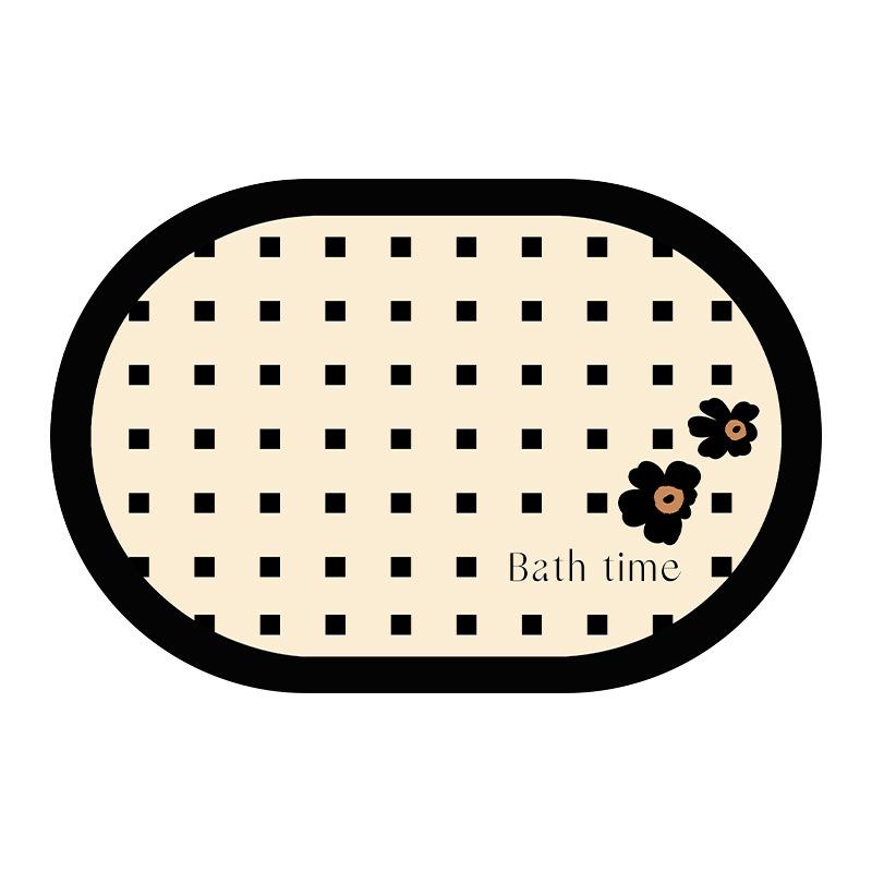 Simple Diatom Mud Bathroom Water Absorption Floor Mat Toilet Toilet Toilet Quick-drying Anti-slip Foot Mat Shower Room Cut Mat