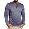 Men's Long Sleeve Shirt Color Block Casual T-Shirt Basic Undershirt