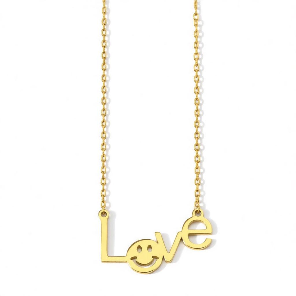 1pc Stainless Steel Love Letter Necklace for Women Cute Romantic Love Heart Necklace Luxury Friendship Jewelry Gift