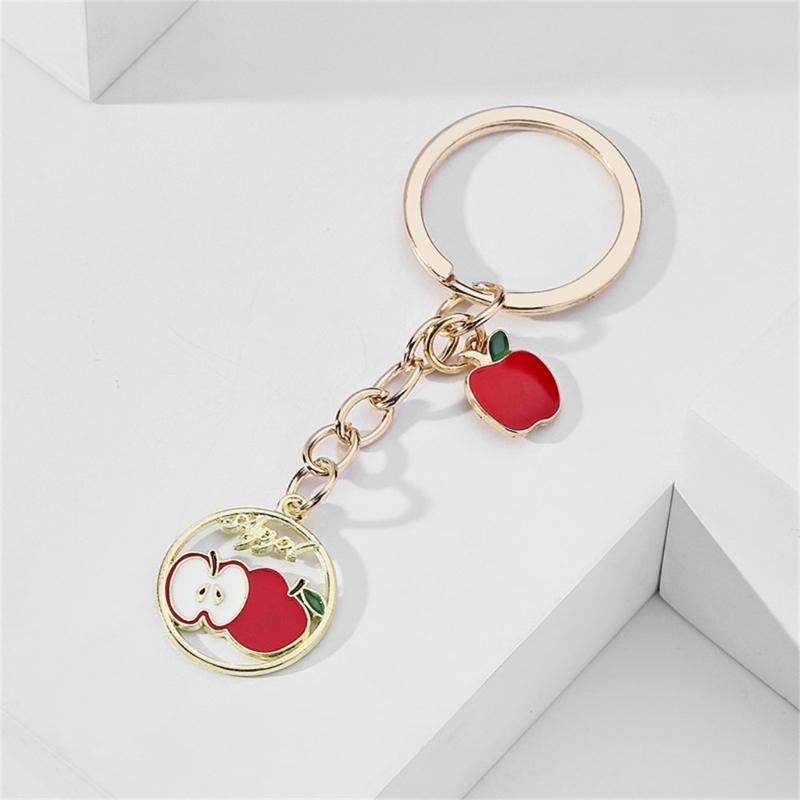 Lovely Keychains Cherry Heart Plant Fruit Keyrings Pendant Designs for Trendy Women And Girls As Friendship Gifts