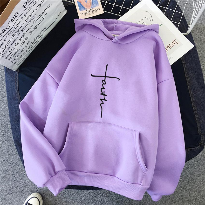 Faith Hoodie Graphic Vintage Hip Hop Sweatshirts Casual Streetwear Unisex Pullover Women Hoodies Y2K Hoody clothes
