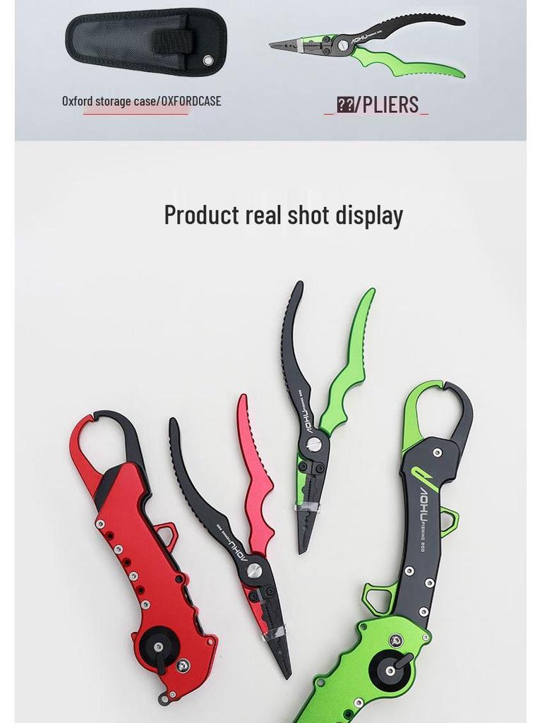 Aohuke Aluminum Fishing Pliers & Gripper - Rustproof, Multifunctional, Fish Holder