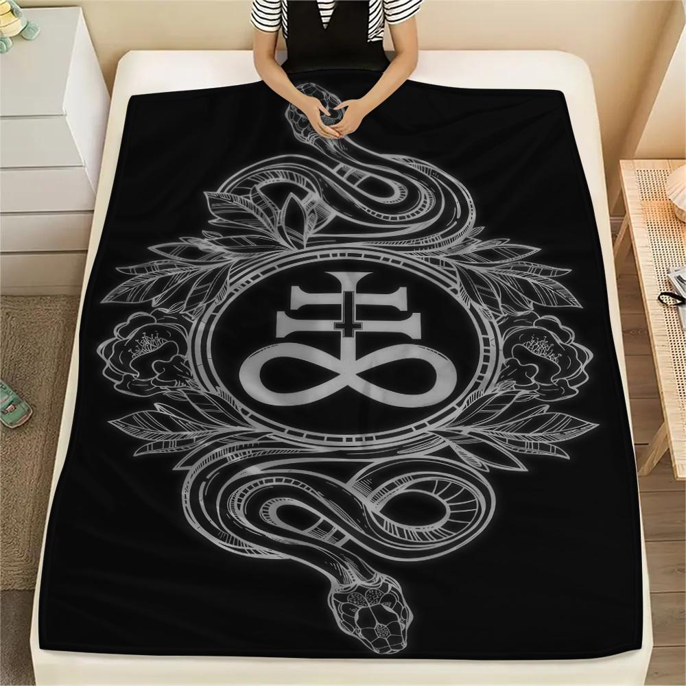 1 Stück Flannelldecke mit Satansymbol-Aufdruck, Hohe Qualität für alle Jahreszeiten, Heimdekoration, Wärme und Komfort, Perfekt für Weihnachtsgeschenke