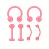 6Pcs UV Rook Multicolor Nose Rings Hoop Earrings Eyebrow Ring Lip Labret Studs Acrylic Flexible Cartilage Ear Piercing Jewelry