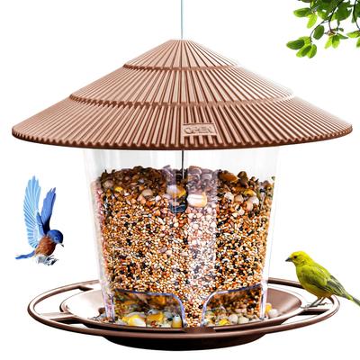 Bird Wild Feeder Hanging with Roof for Garden Yard Outside Decoration Outdoor Feeding Tool Squirrel Proof Seed Nut Container