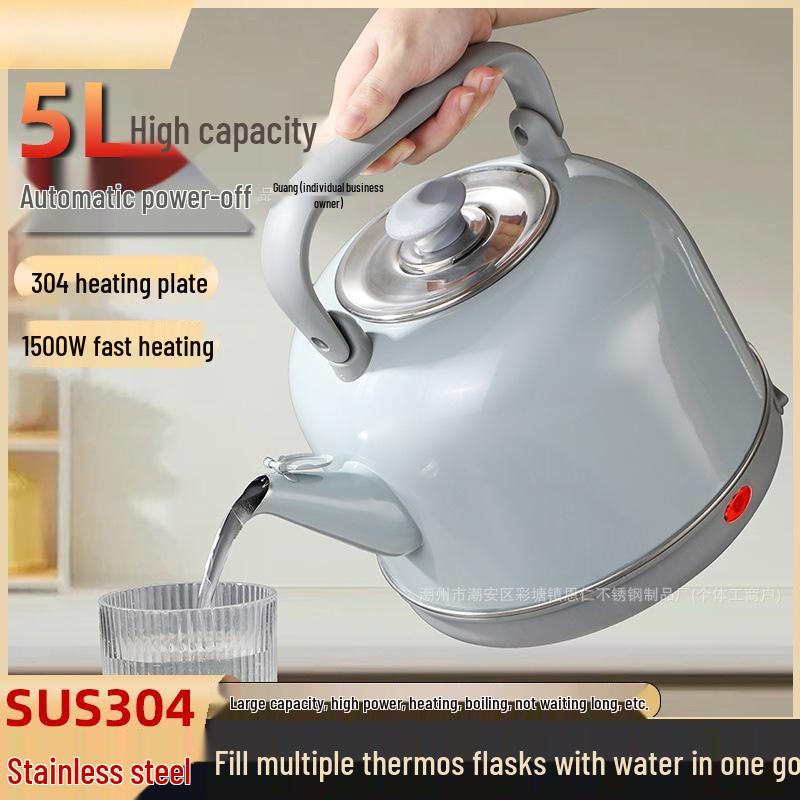 

Stainless Steel 304 Electric Kettle with Auto Power-Off and Keep Warm Function, Large Capacity. 6L Extra Thick Heating Plate серый