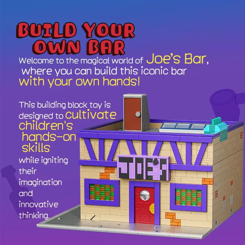 1748PCS Old Joe Bar Bausteine Retro Bar Tanzfläche MOC Modell Steine Desktop Dekoration Dit Spielzeug Für Kinder Weihnachtsgeschenke