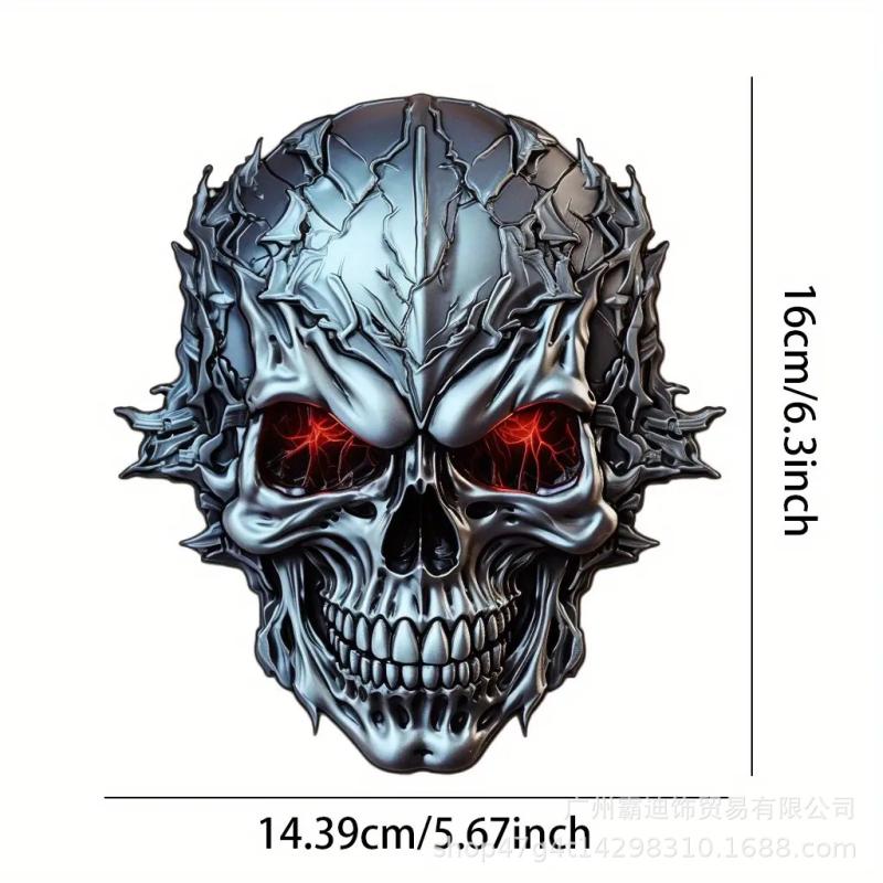 1 Piece Motorbike Fuel Tank Fairing Waterproof Sunscreen Skeleton Motocross Decoration Mechanical Skull Motorcycle Stickers