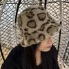 Leopard Print Fisherman's Hat British Autumn Winter Warm Hat  for Daily Wear