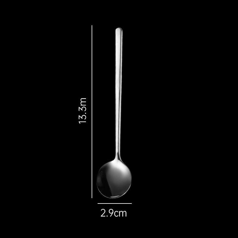 Long Handled 304 Stainless Steel Coffee Spoon Ice Cream Dessert Tea Stirring Spoon Dessert Spoon Kitchen Accessories Bar Tools